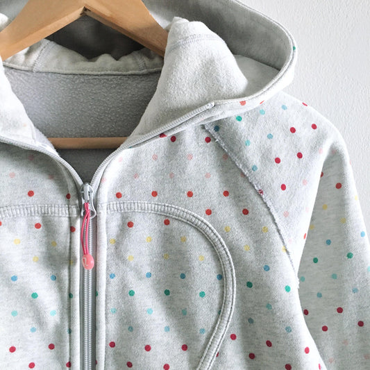 lululemon rainbow polka dot scuba hoodie - size 6