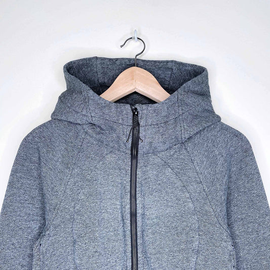 lululemon heathered grey scuba hooded sweatshirt - size 4