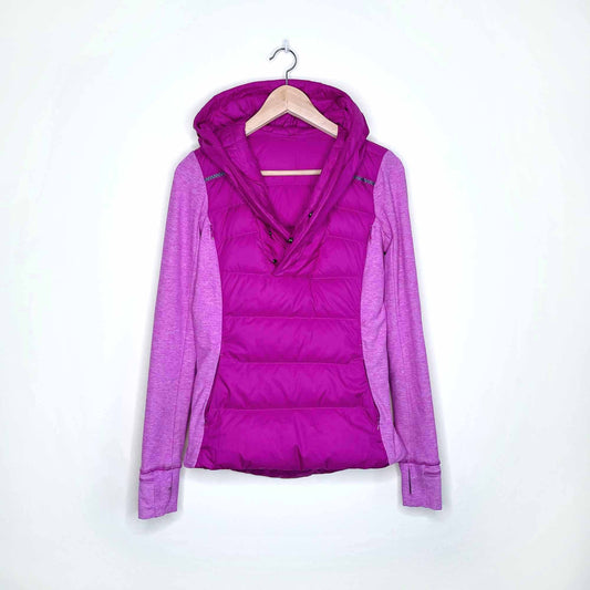 lululemon down running hooded popover jacket - size 4