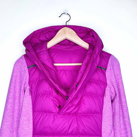 lululemon down running hooded popover jacket - size 4