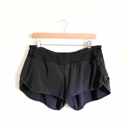 lululemon black drawstring running shorts - size 10