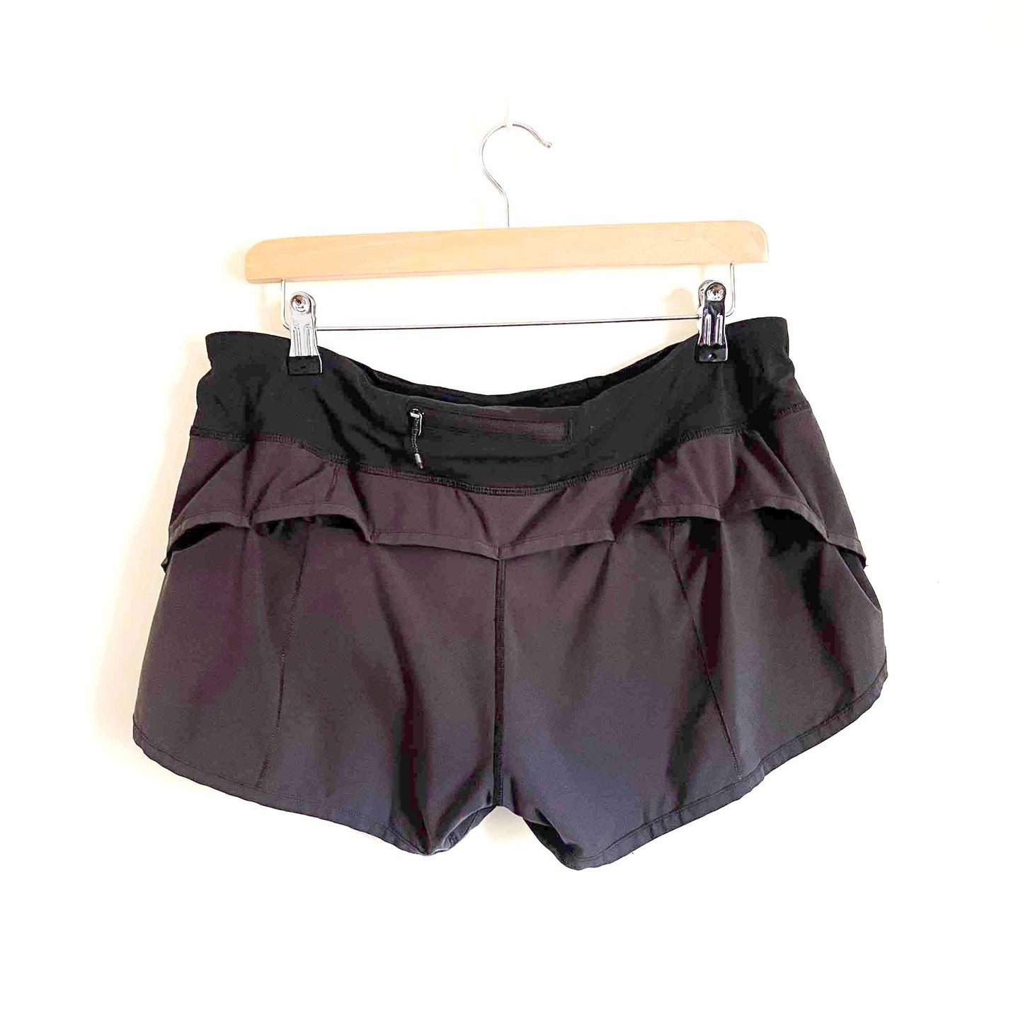 lululemon black drawstring running shorts - size 10