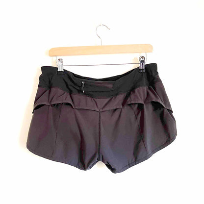 lululemon black drawstring running shorts - size 10