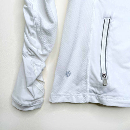 lululemon ruched run sun protection long sleeve top - size 4
