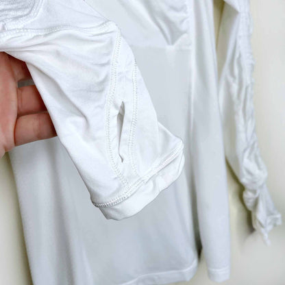 lululemon ruched run sun protection long sleeve top - size 4