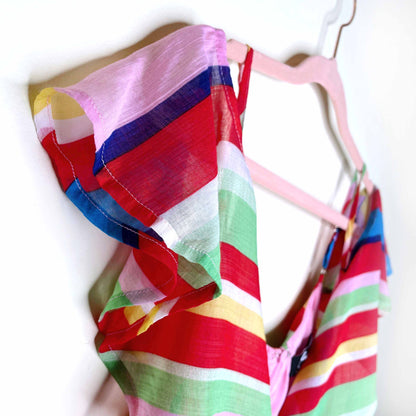 nwt lulus yacht rock multi striped off-shoulder midi dress - size small