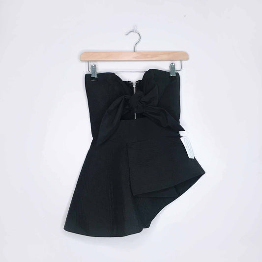 Luxxel strapless bow tie peplum top - size Small