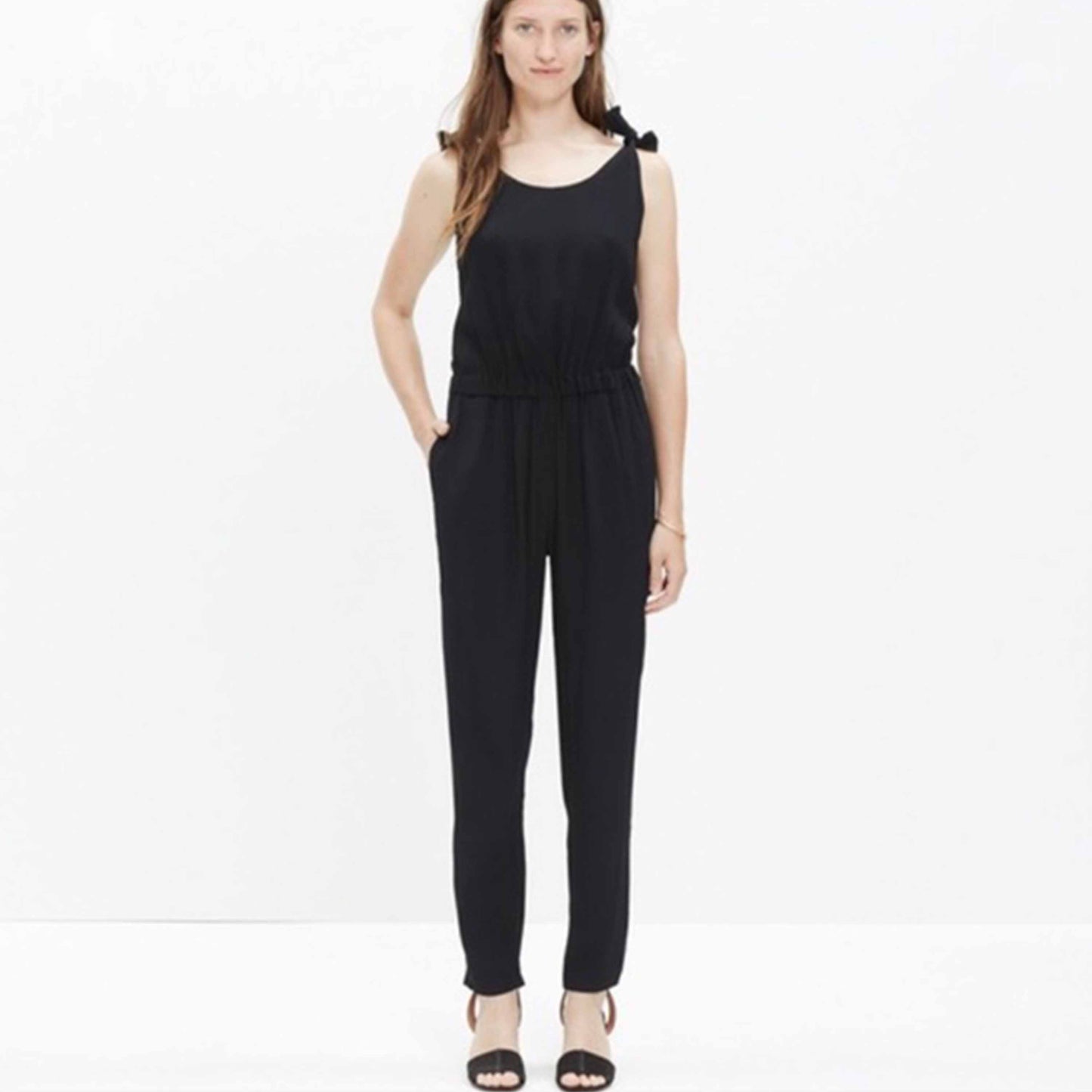 madewell tie-shoulder jumpsuit - size small