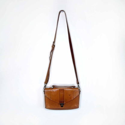 madewell raw leather messenger saddle bag cross body
