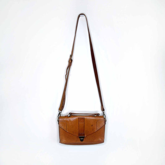 madewell raw leather messenger saddle bag cross body