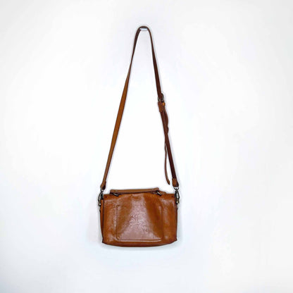 madewell raw leather messenger saddle bag cross body