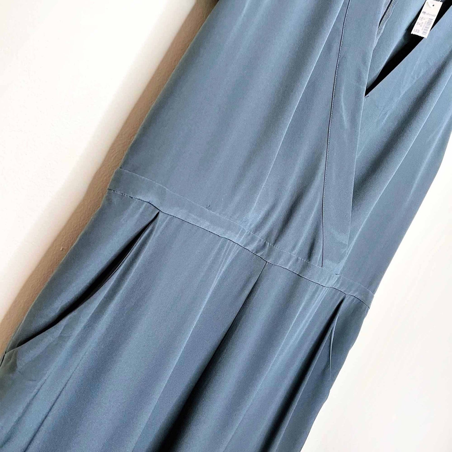 nwt madewell yates silk sleeveless faux wrap jumpsuit - size 12