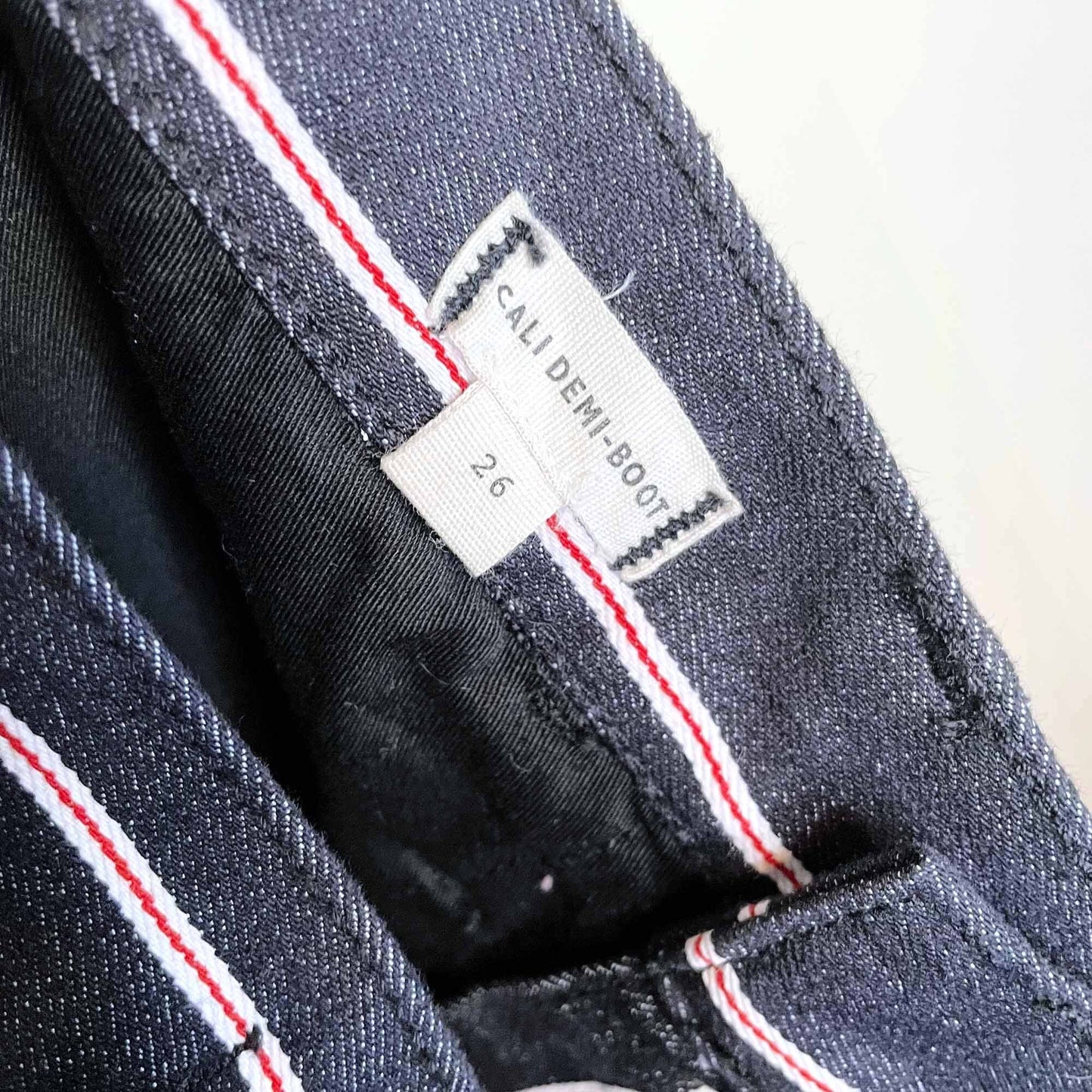 madewell high rise cali demi-boot jeans in elsie stripe - size 26