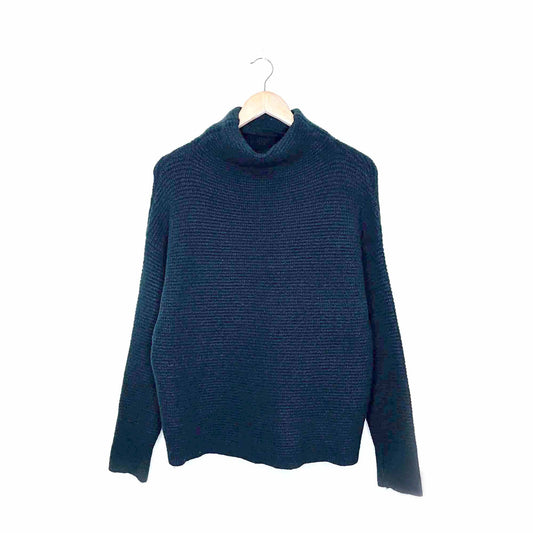 madewell southfield mockneck wool-blend waffle sweater - size medium