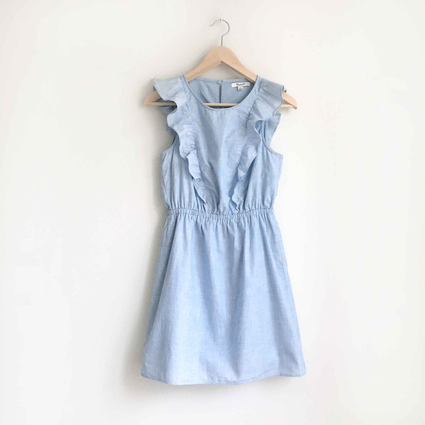 Madewell Bellflower ruffle chambray dress - size 0