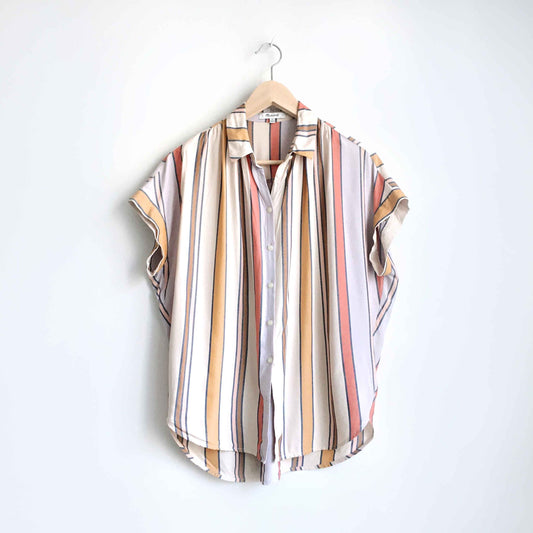 madewell central button down shirt in towel stripe - size xs