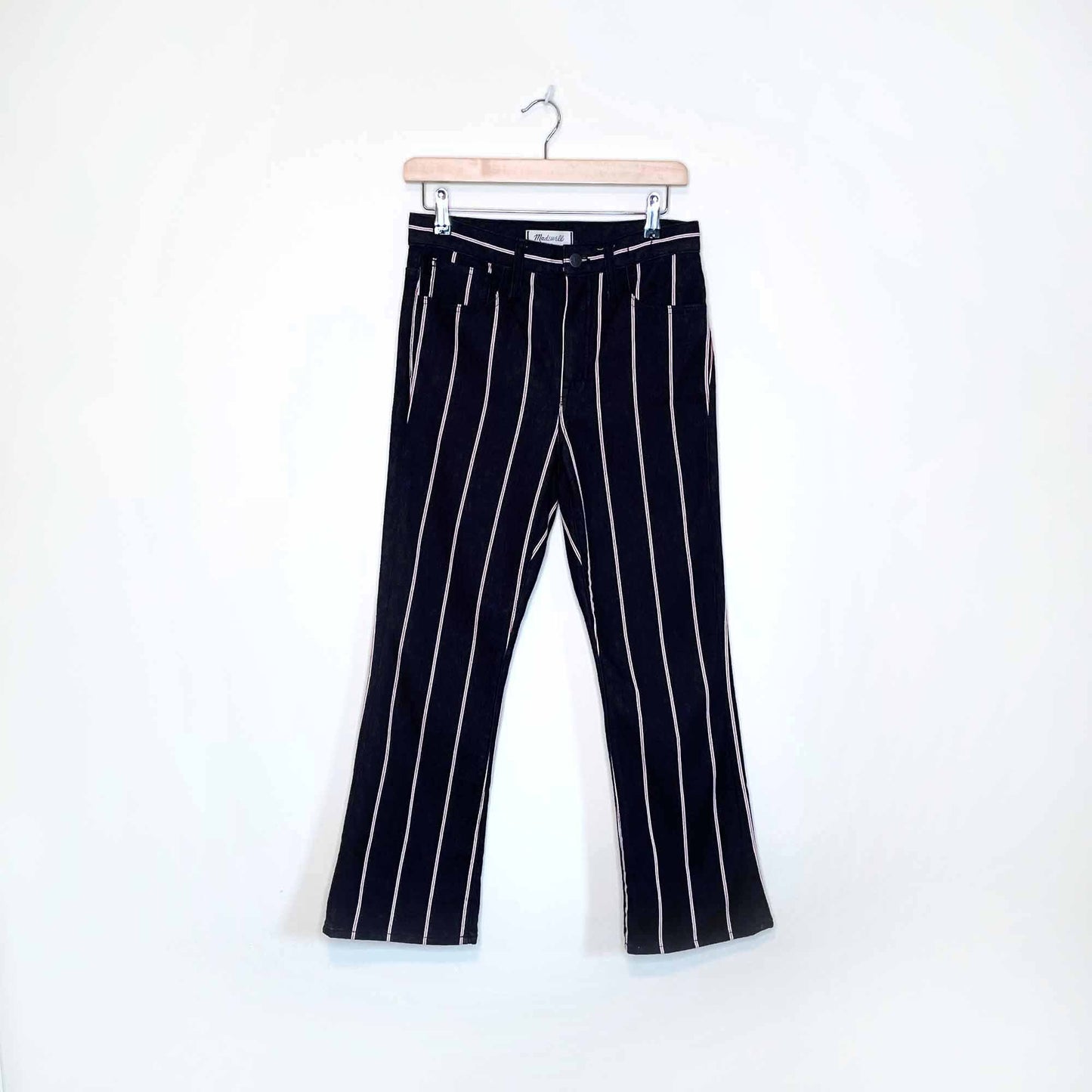 madewell high rise cali demi-boot jeans in elsie stripe - size 26
