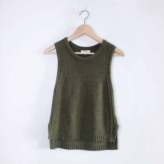 Madewell Hannah sleeveless hi lo knit vest - size xs
