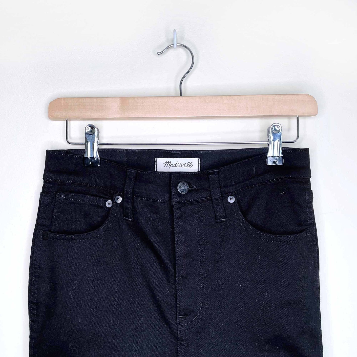 madewell 10" high riser skinny skinny black jeans - size 27