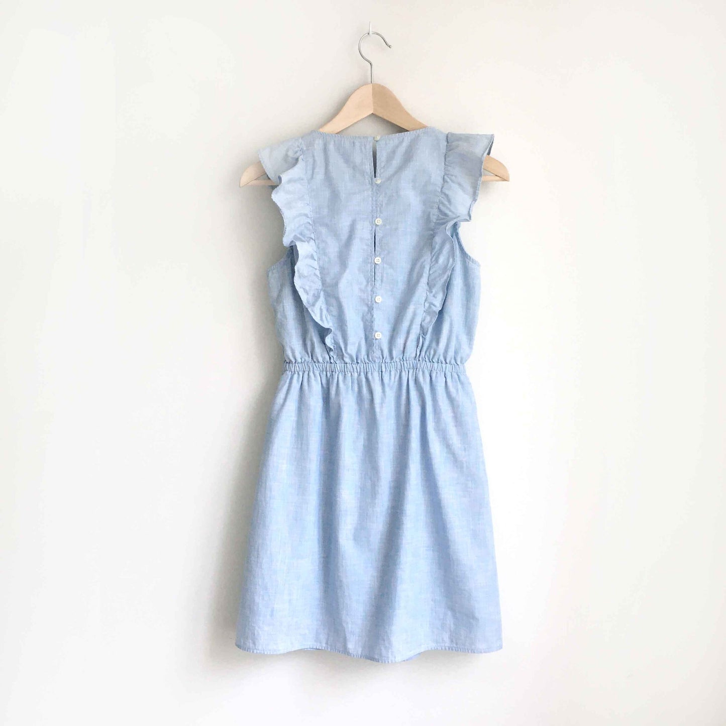 Madewell Bellflower ruffle chambray dress - size 0
