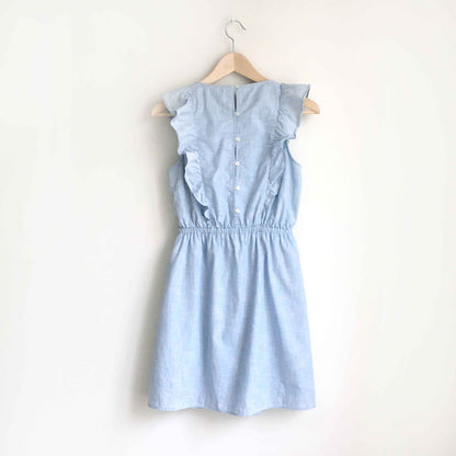 Madewell Bellflower ruffle chambray dress - size 0