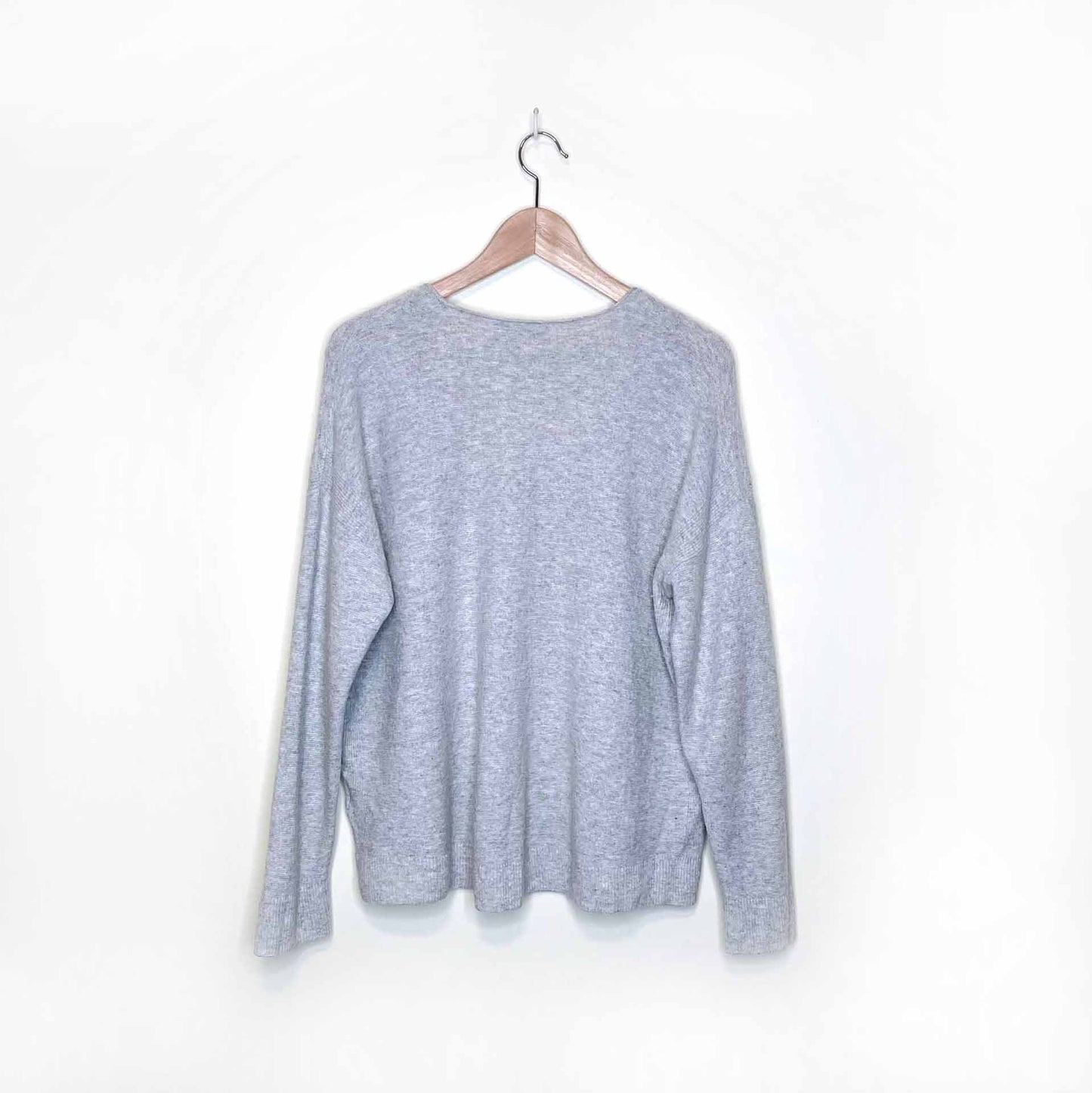 madewell oversized wool-alpaca blend v-neck grey sweater - size small