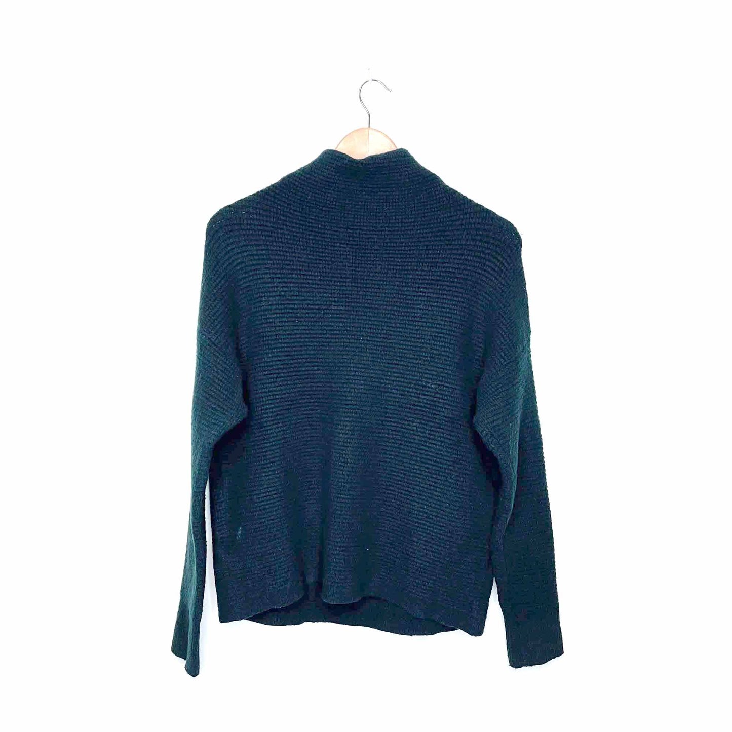 madewell southfield mockneck wool-blend waffle sweater - size medium