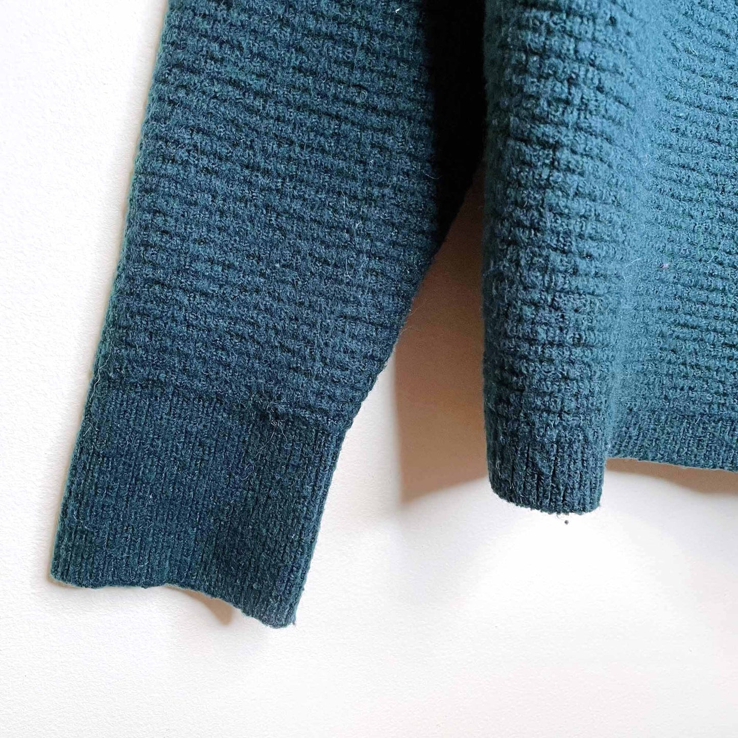 madewell southfield mockneck wool-blend waffle sweater - size medium