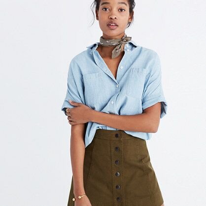 Madewell Chambray Courier Shirt - size xxs