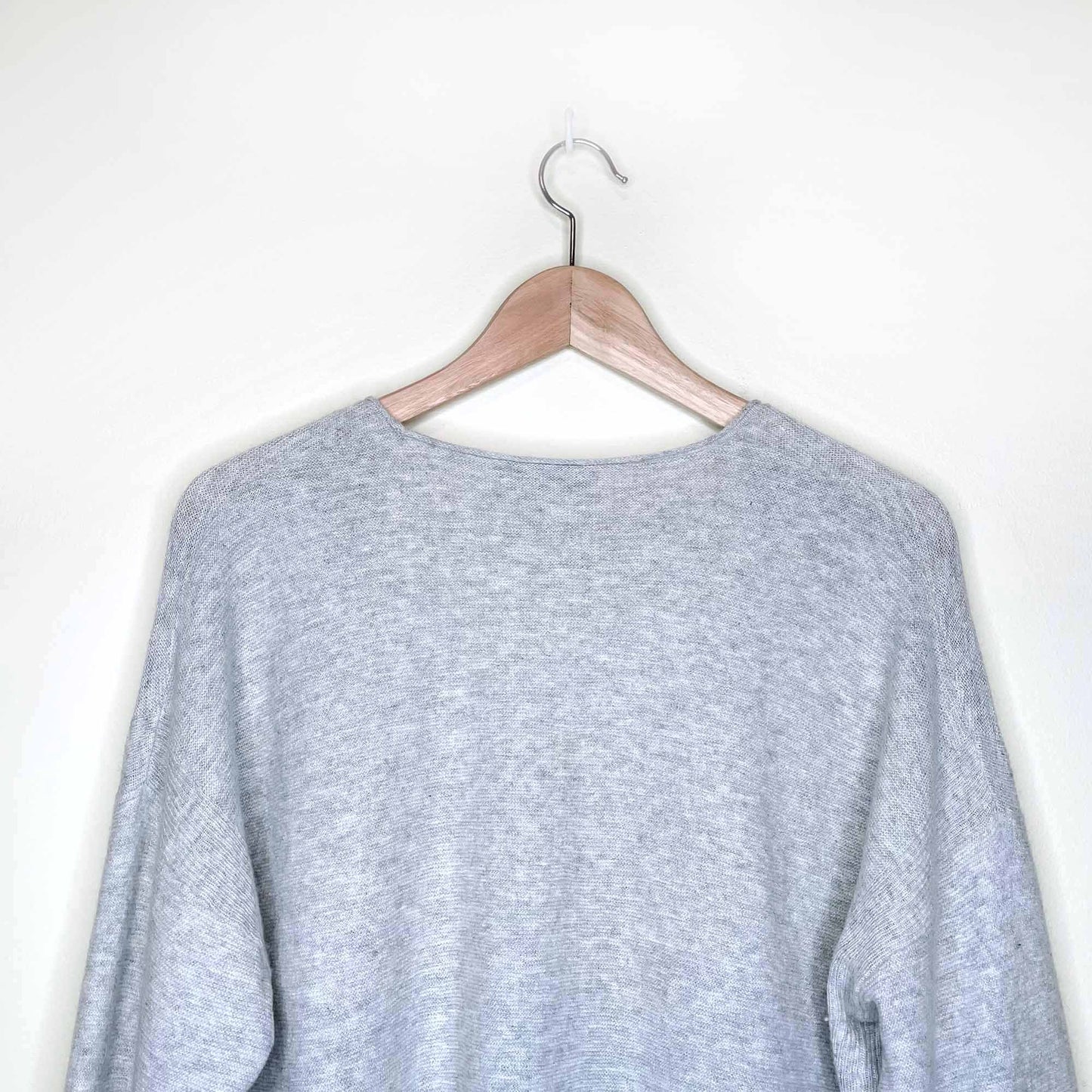 madewell oversized wool-alpaca blend v-neck grey sweater - size small