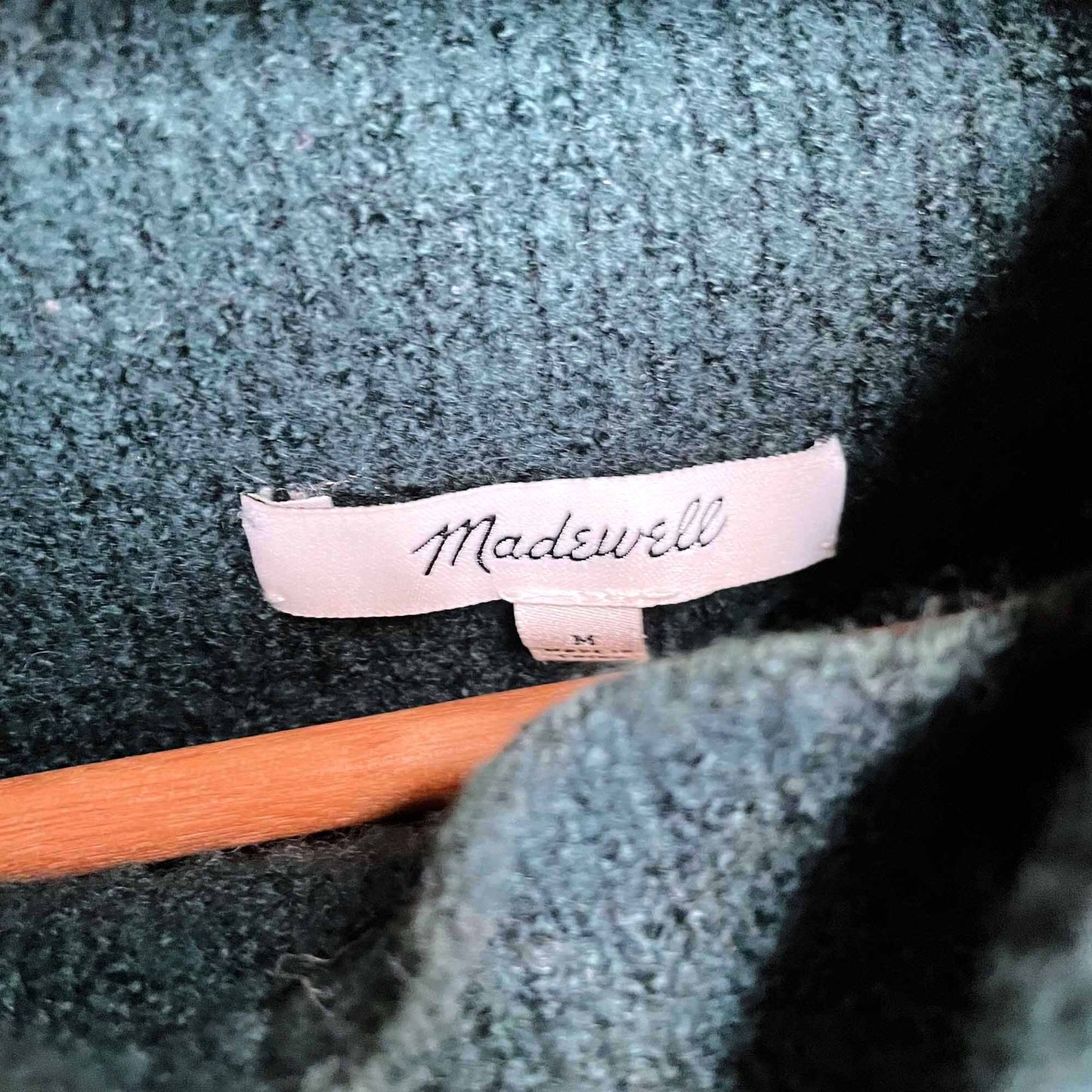 madewell southfield mockneck wool-blend waffle sweater - size medium