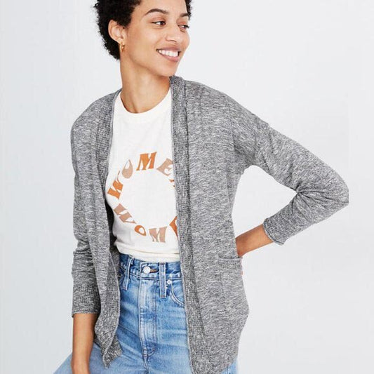 madewell marled bradley cardigan sweater - size large
