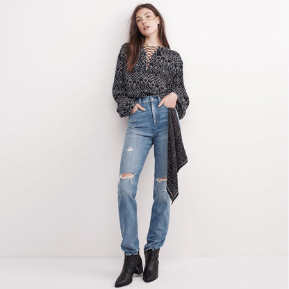 Madewell lace-up Caravan blouse - size Small