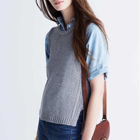 Madewell Hannah sleeveless hi lo knit vest - size xs
