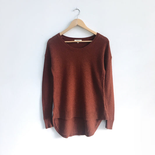 Madewell Hi-lo Waffle Knit Sweater - xs