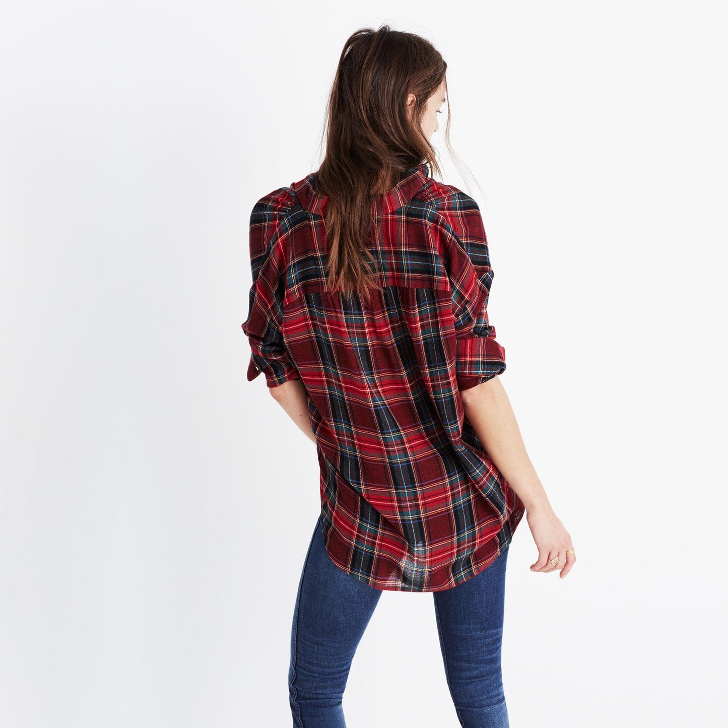 Madewell central buttondown in tartan - size xs