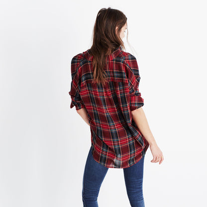 Madewell central buttondown in tartan - size xs