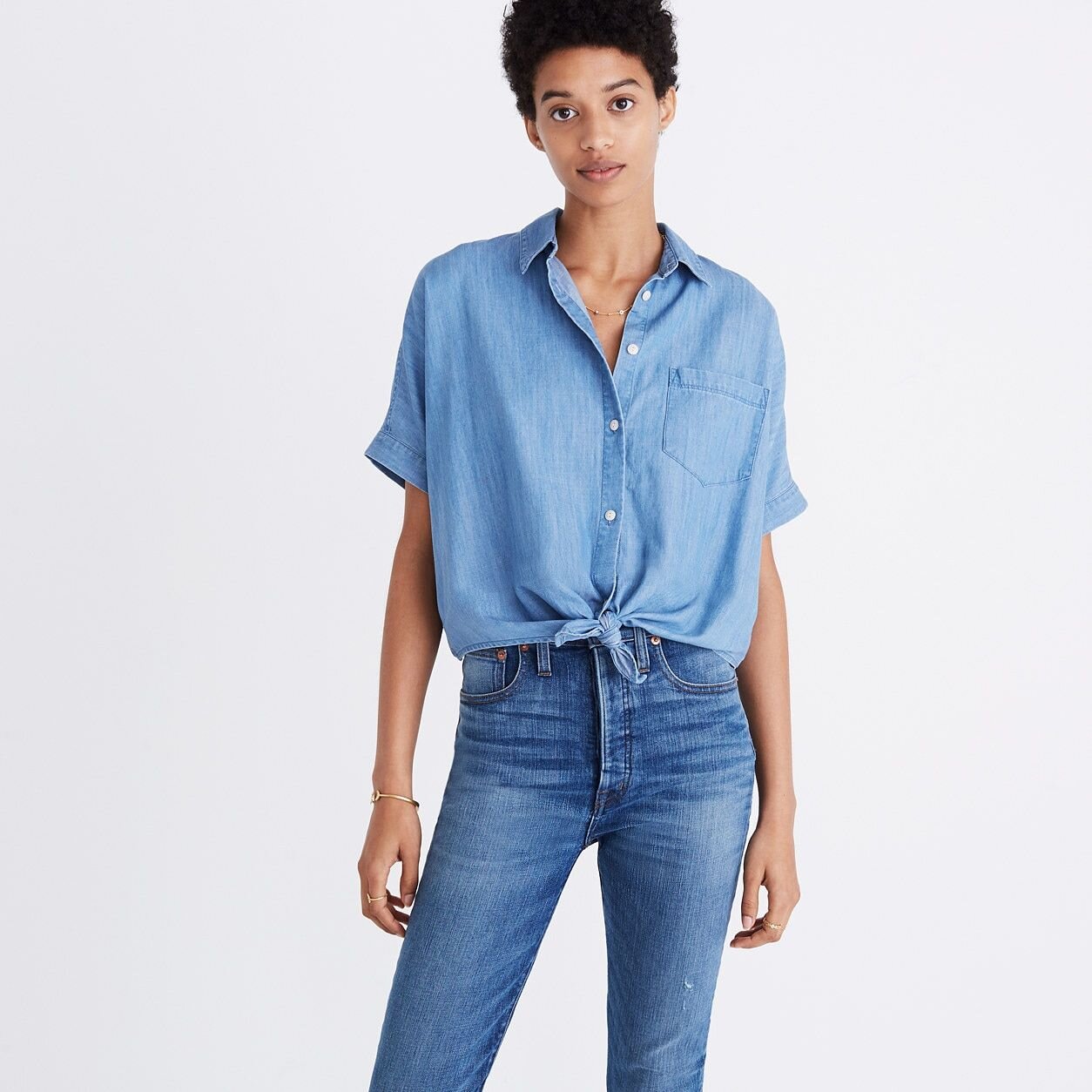 Madewell short sleeve button down - size xs
