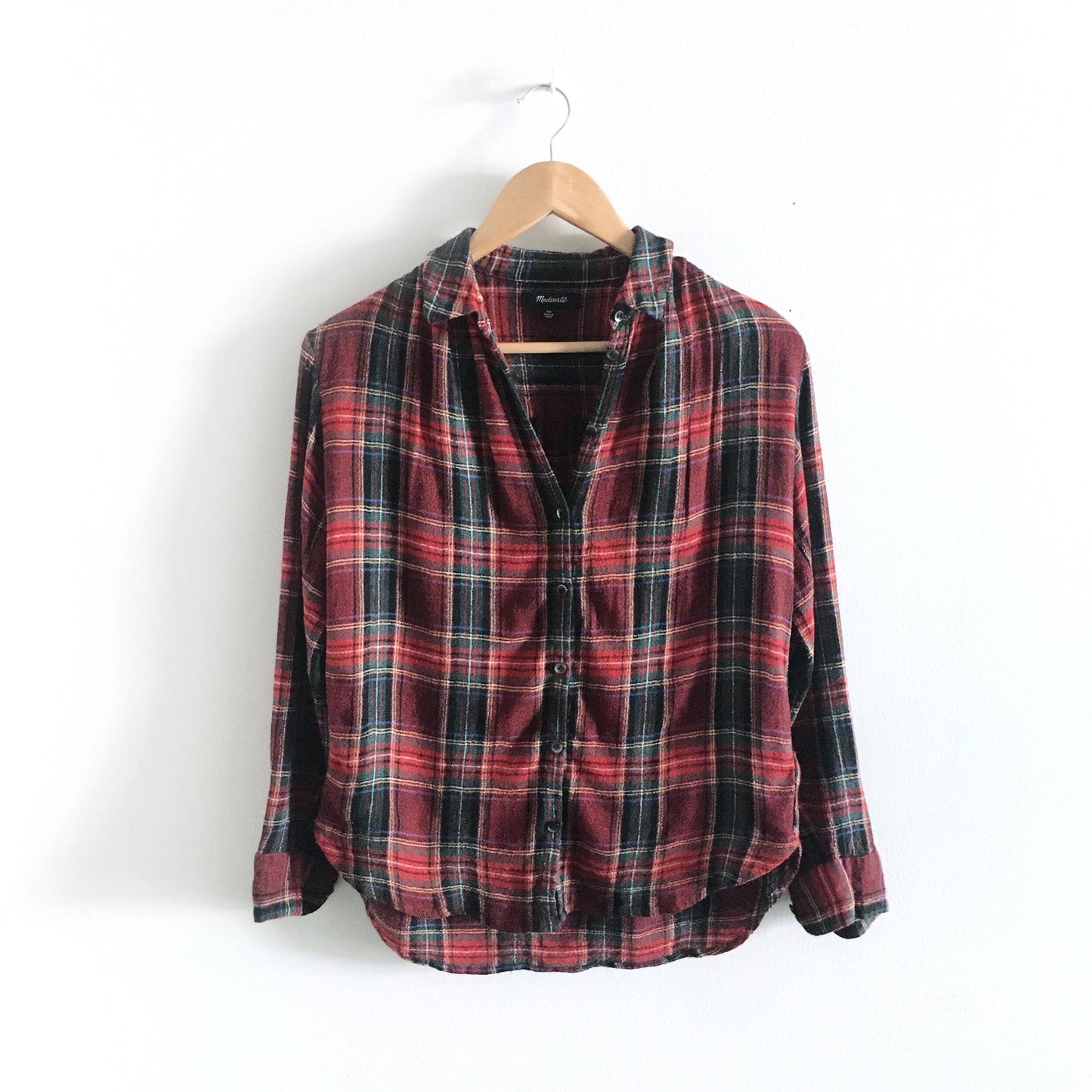 Madewell central buttondown in tartan - size xs