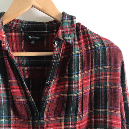 Madewell central buttondown in tartan - size xs