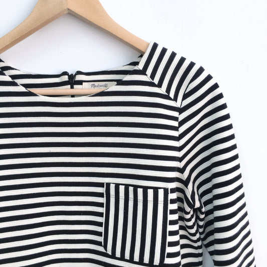 Madewell ridge-stripe top with pocket - size Medium