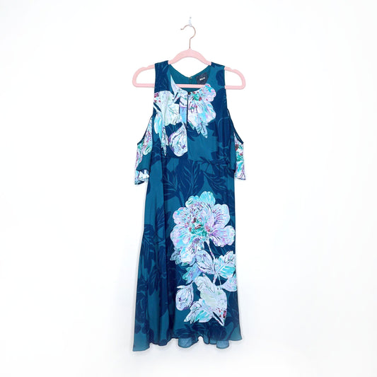 maeve elia cold shoulder floral midi dress - size 4
