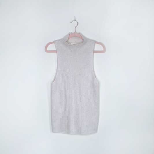 maeve 100% cashmere sleeveless mock neck sweater - size medium