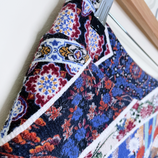 maeve vianna stretch knit asian crane pencil skirt - size medium