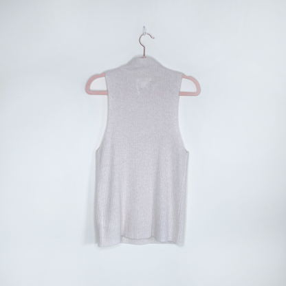 maeve 100% cashmere sleeveless mock neck sweater - size medium