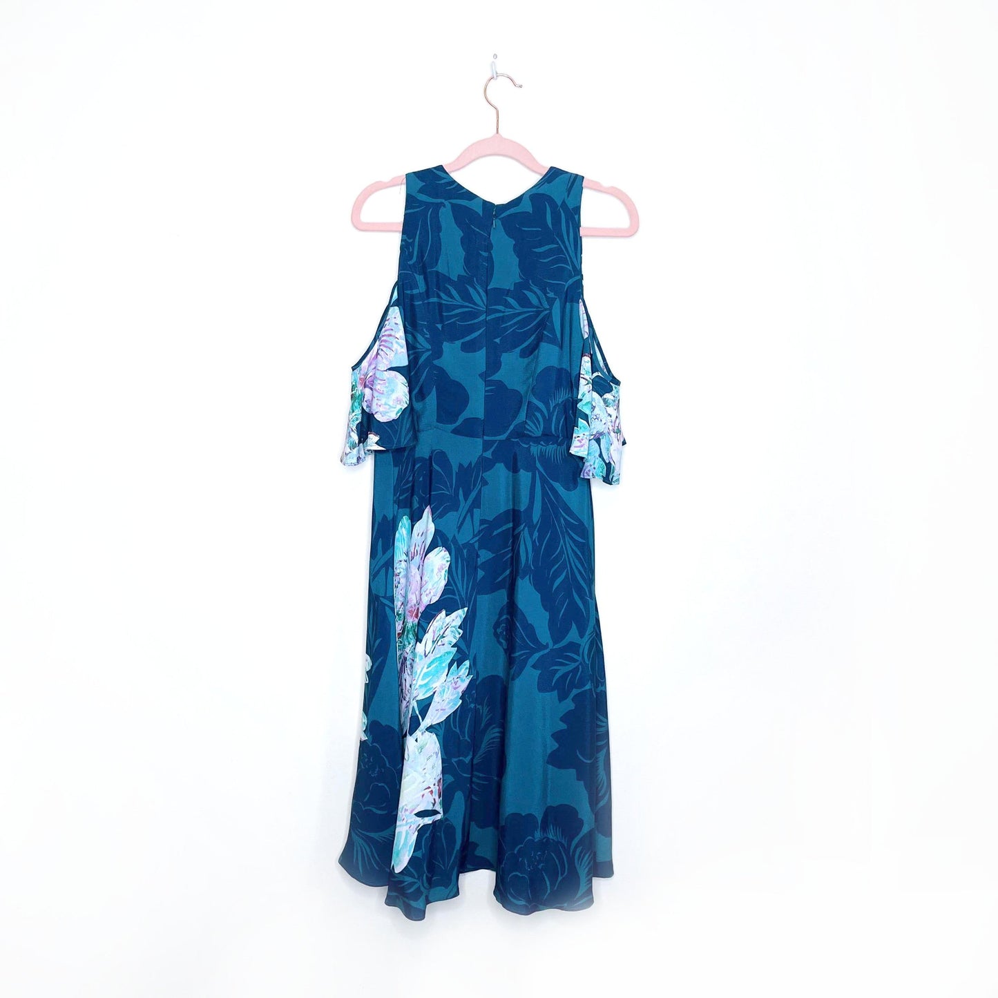 maeve elia cold shoulder floral midi dress - size 4