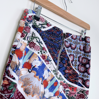 maeve vianna stretch knit asian crane pencil skirt - size medium