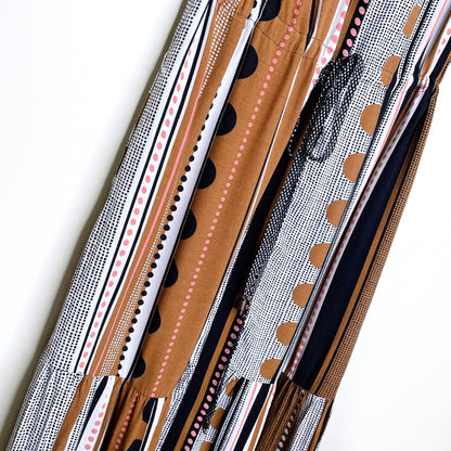 nwt maeve alondra brown motif striped maxi shirt dress - size 2