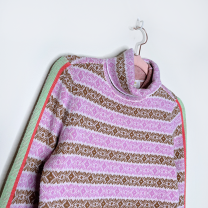 maeve ski slope nordic turtleneck sweater - size xs