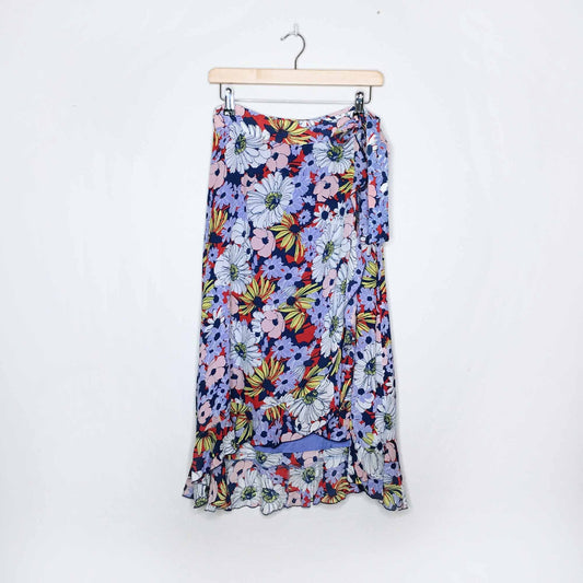 Maeve Sybil floral midi wrap skirt - size xs